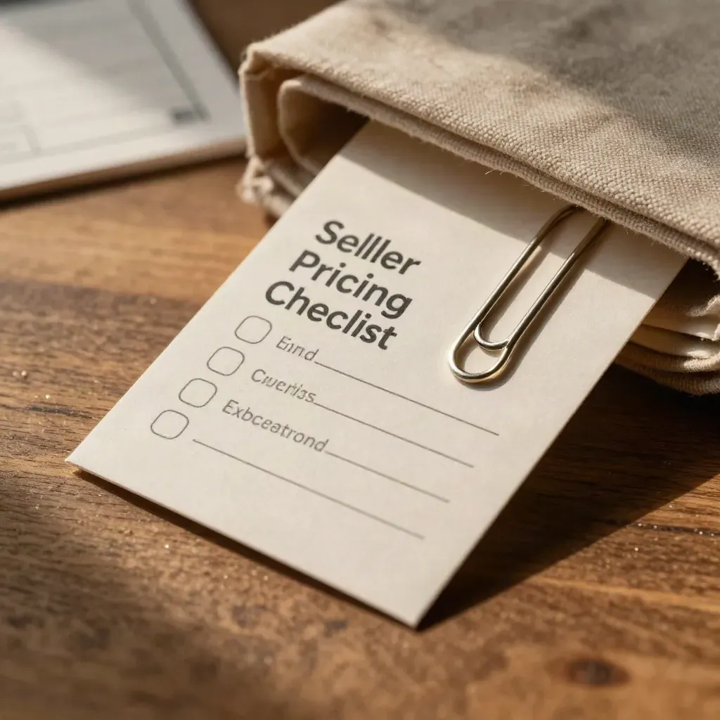 Matte paper planning packet half-buried in linen, clipped and lit by hard upper-left light.
